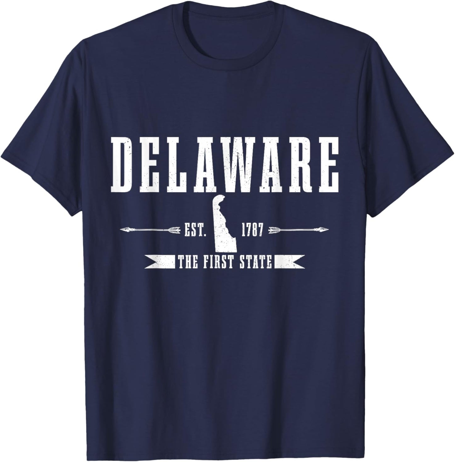 Delaware Est. 1787 Vintage USA America Souvenir T-Shirt - T-Shirt | Navy