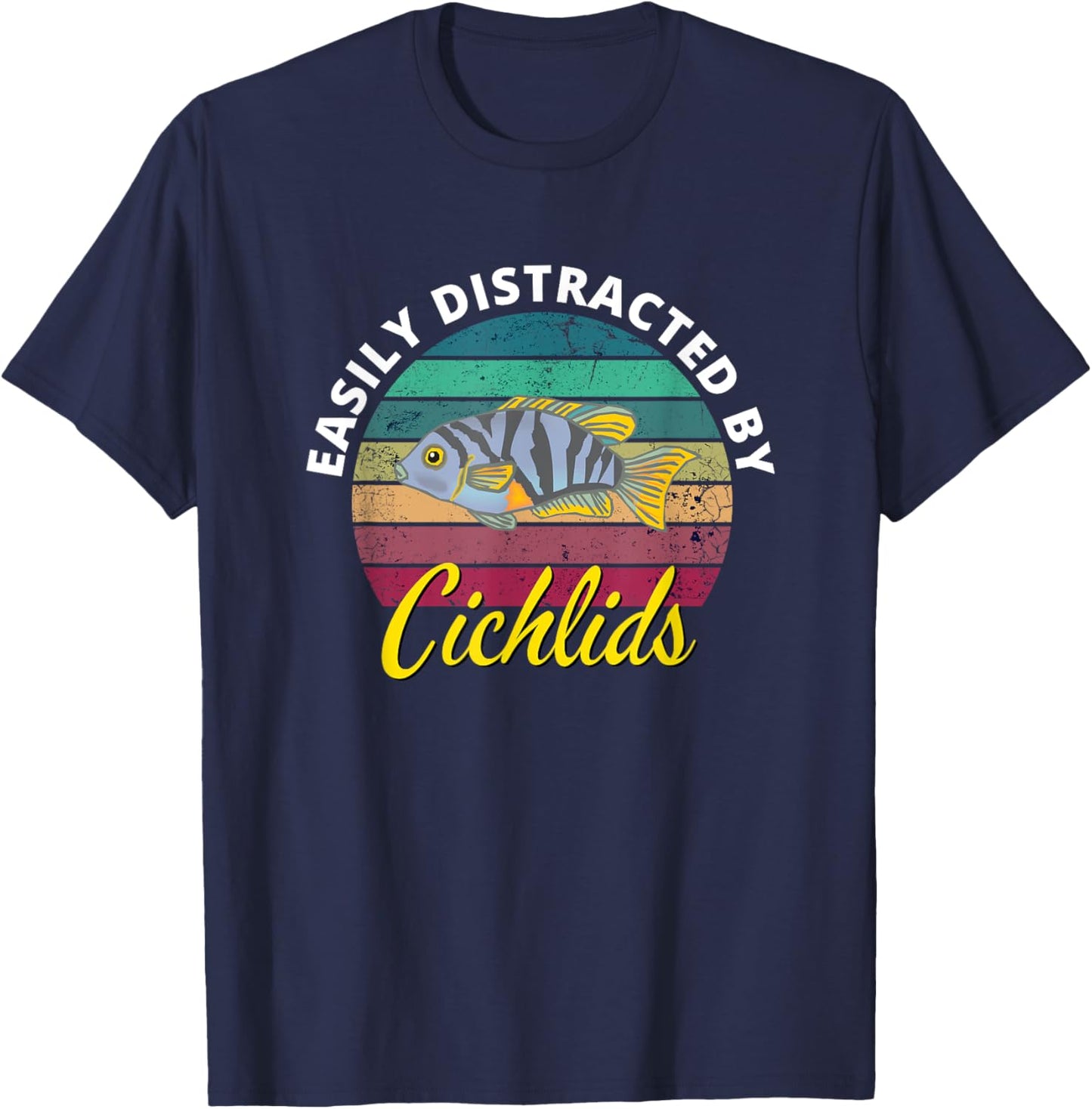 African Cichlids Peacock Cichlid Breeders Keepers Aquarium T-Shirt - T-Shirt | Navy