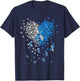 In November We Wear Blue Cure Diabetes Awareness Love Heart T-Shirt - T-Shirt | Navy