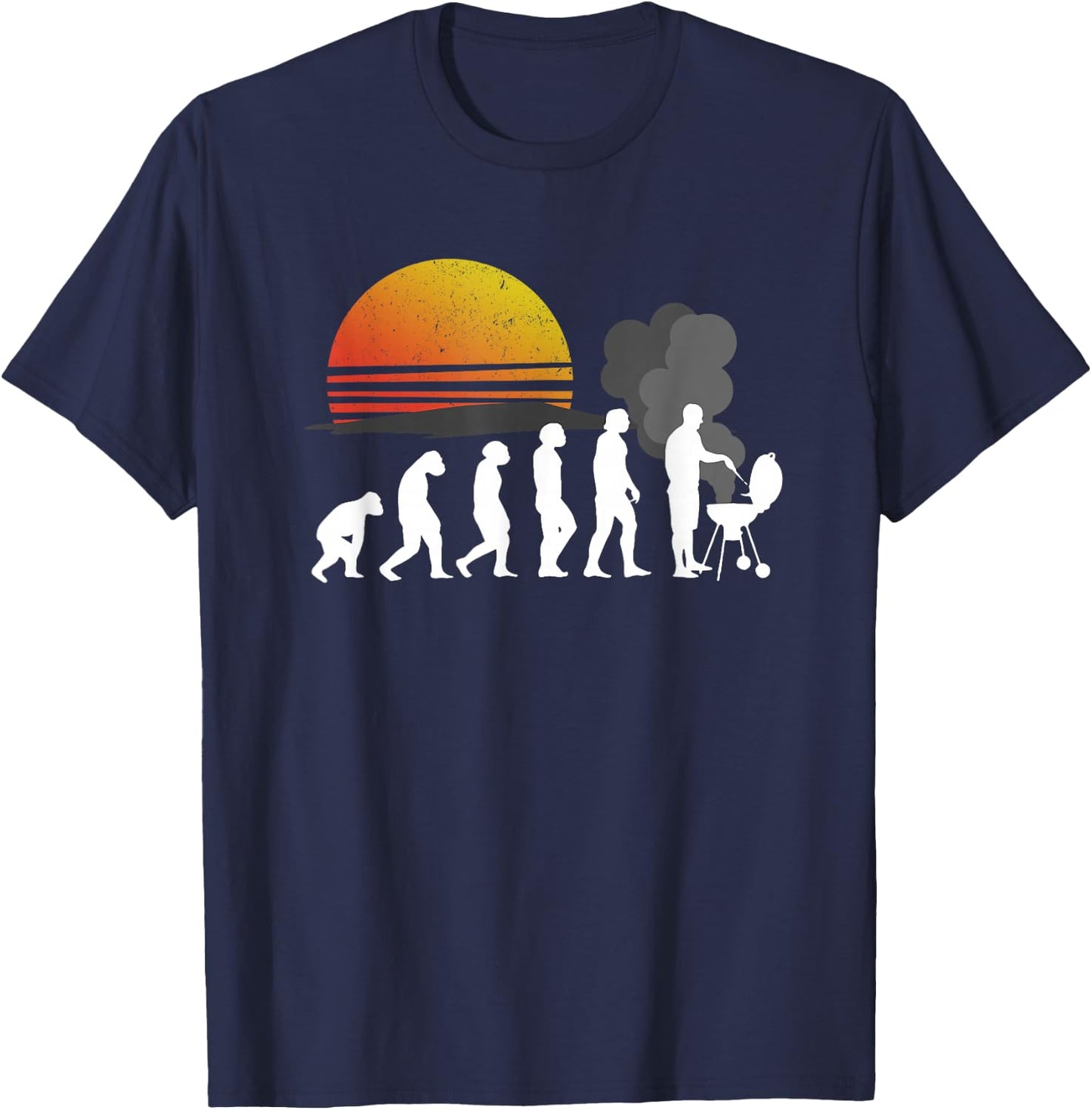 BBQ Evolution - Barbecue Grilling Funny Gift Shirt T-Shirt - T-Shirt | Navy