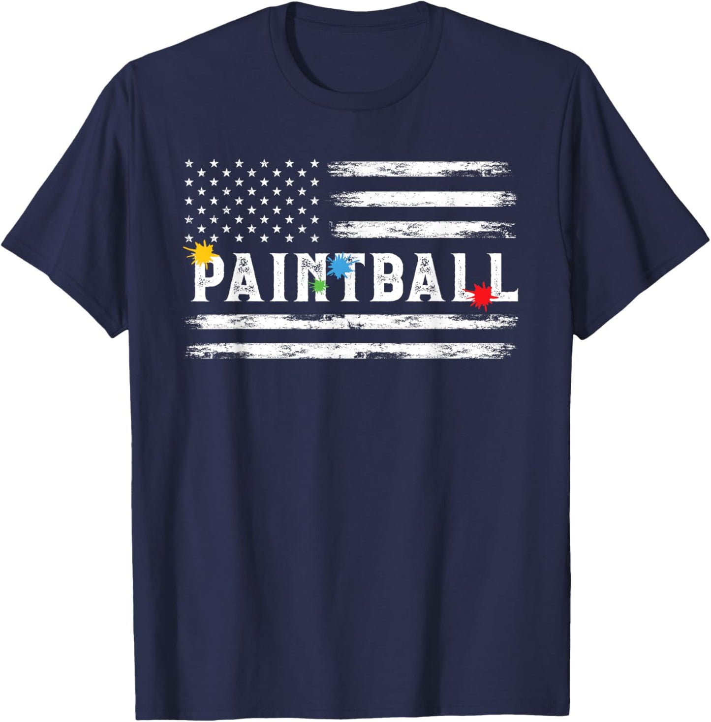 Vintage American USA Flag Paintball Player Paintballing Men T-Shirt - T-Shirt | Navy