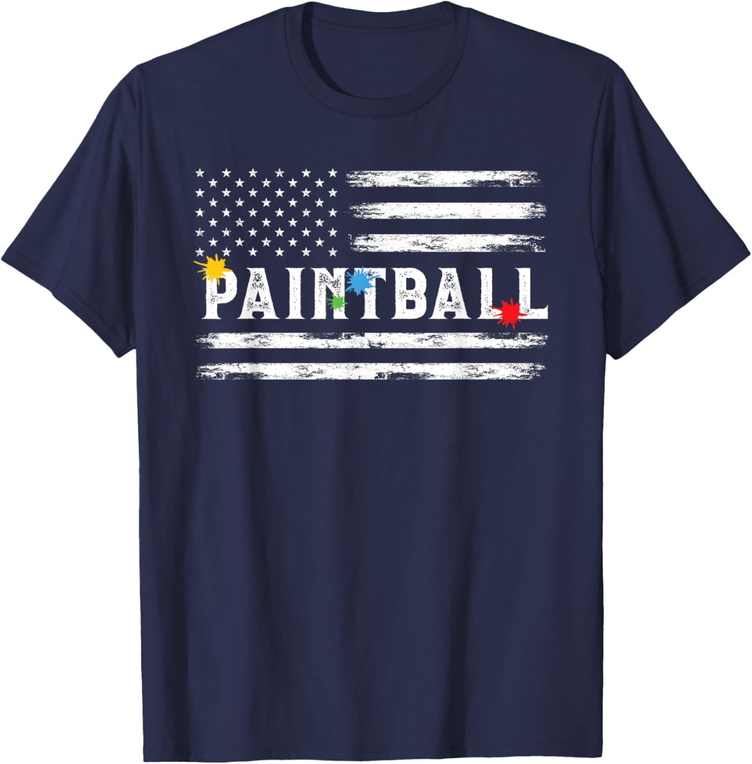Vintage American USA Flag Paintball Player Paintballing Men T-Shirt - T-Shirt | Navy