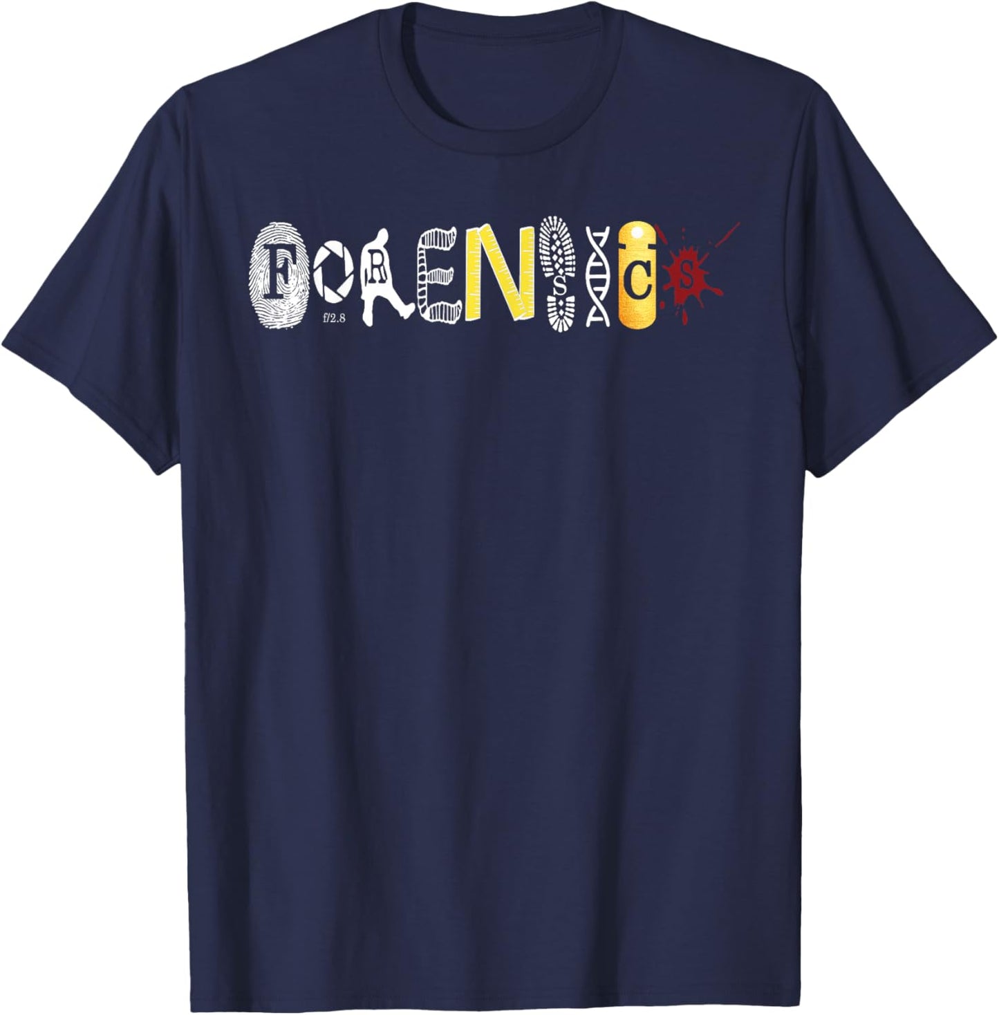 Forensics Shoe Crime Scene CSI T-Shirt - T-Shirt | Navy
