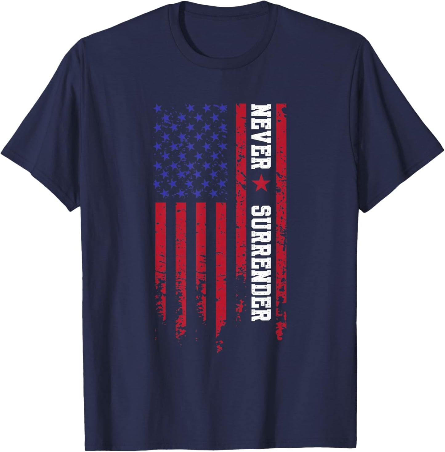 Trump Never Surrender 2024, Support Trump T-Shirt - T-Shirt | Navy