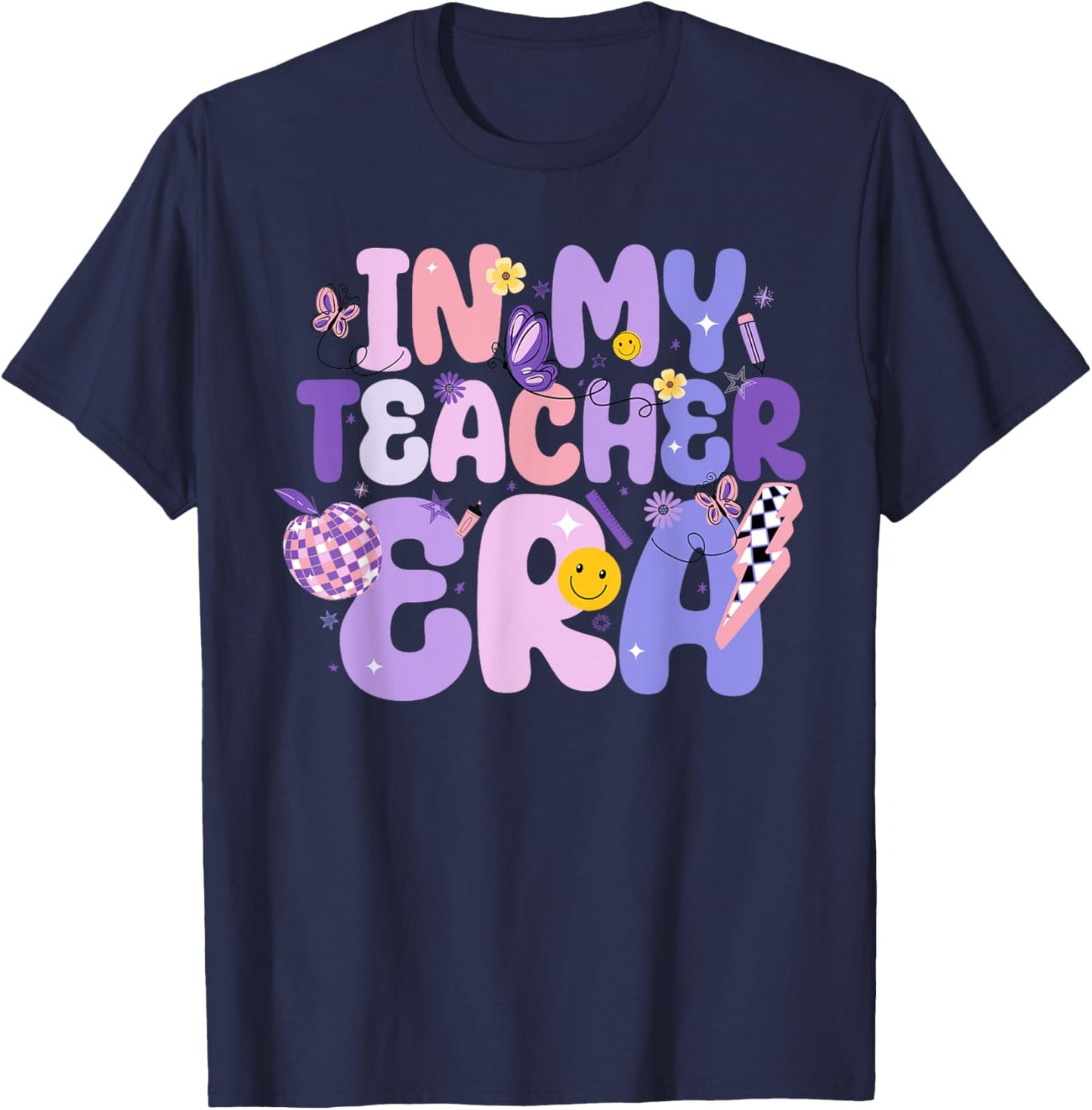 In My Teacher Era First Day Of School Back To School Retro Women T-Shirt - T-Shirt | Navy