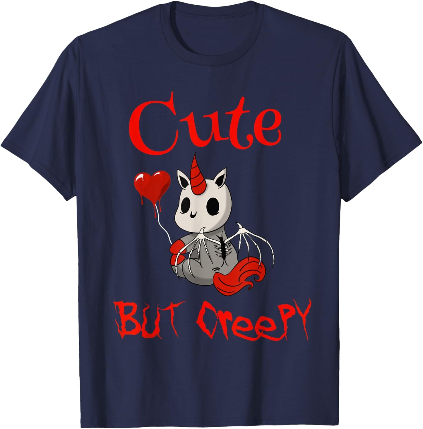 Cute but creepy dead demonic scary unicorn T-Shirt - T-Shirt | Navy