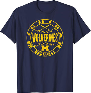 Michigan Wolverines Baseball Homerun Officially Licensed T-Shirt - T-Shirt | Navy
