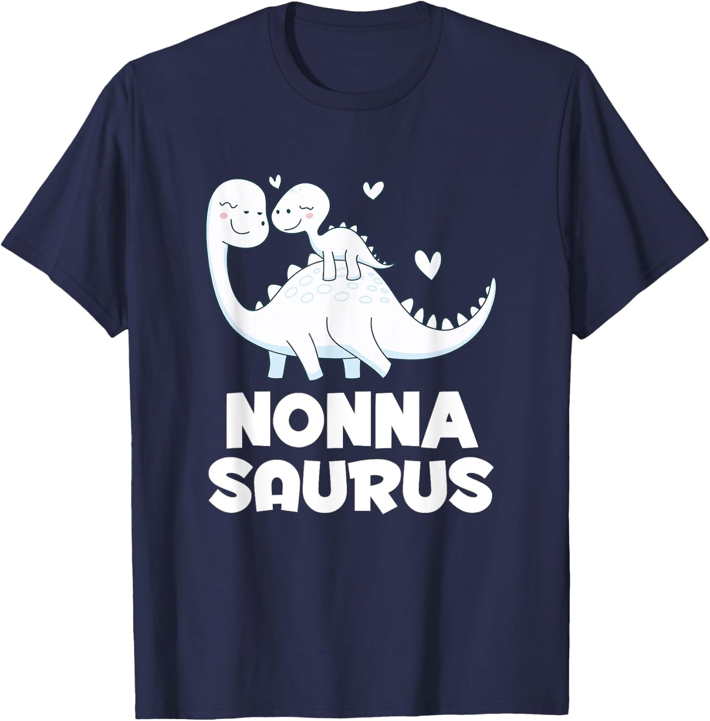 Cute Nonnasaurus Dinosaur Nonna Grandkids T Rex T-Shirt - T-Shirt | Navy