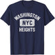 Washington Heights NYC Gym Style Distressed White Print T-Shirt - T-Shirt | Navy