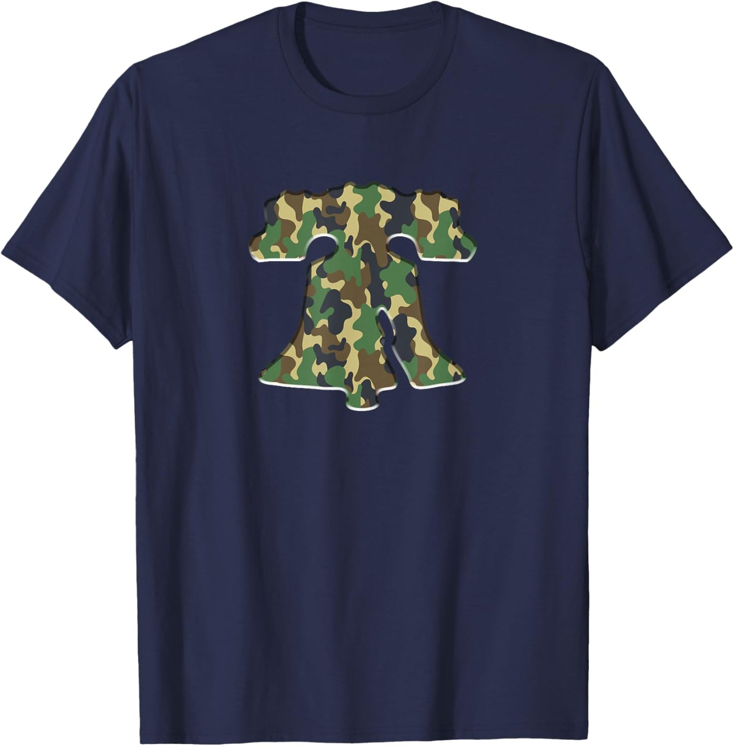 Philly Fan Camo Liberty Bell Philadelphia Bevel T-Shirt - T-Shirt | Navy