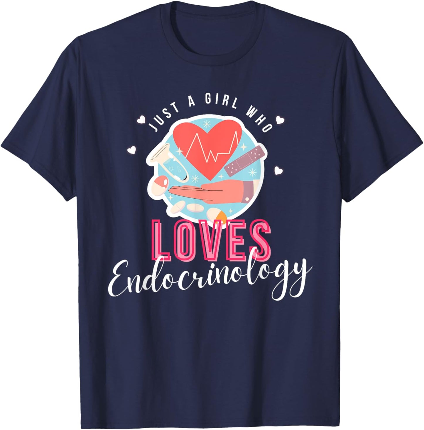 Funny Just A Girl Who Loves Endocrinology T-Shirt - T-Shirt | Navy