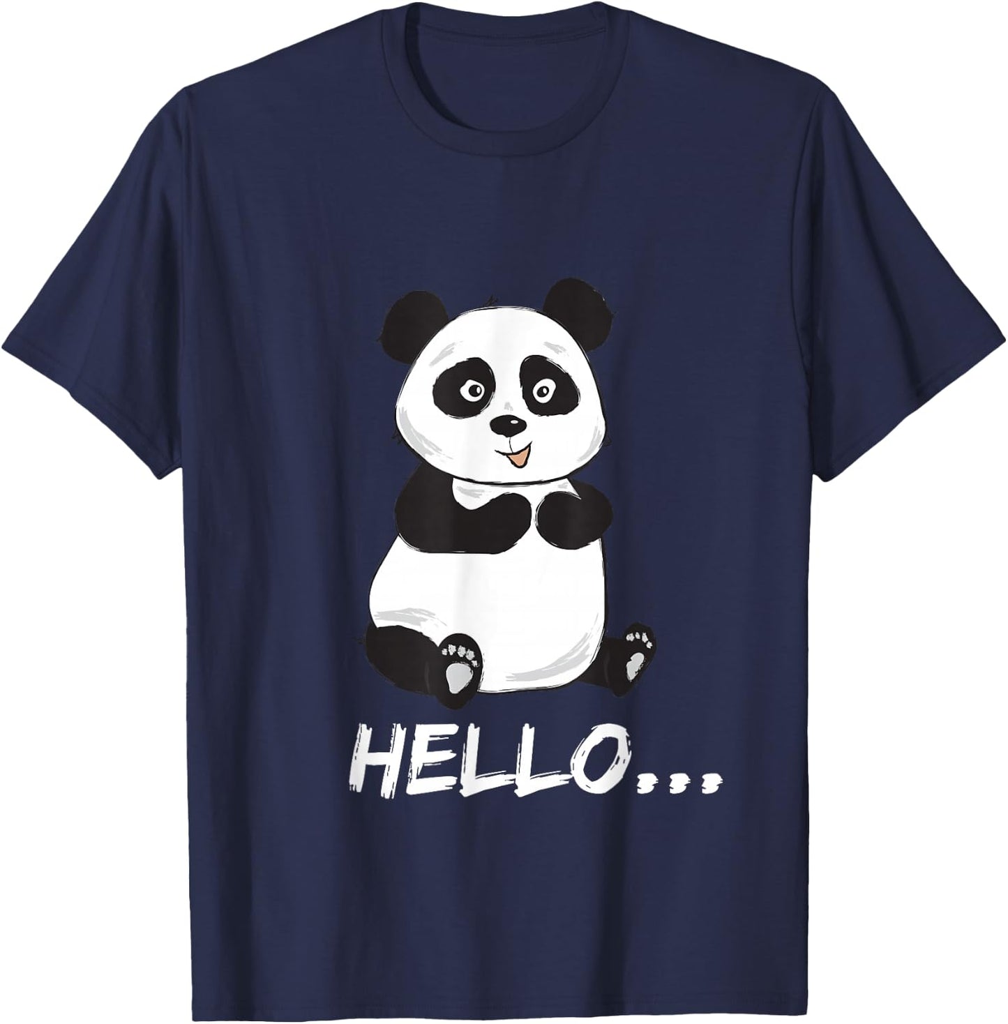 Panda Hello & Goodbye | Here for the Snacks, Not Small Talk T-Shirt - T-Shirt | Navy