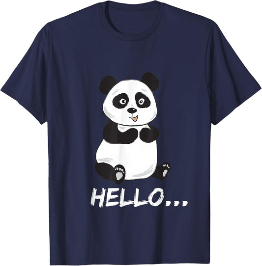 Panda Hello & Goodbye | Here for the Snacks, Not Small Talk T-Shirt - T-Shirt | Navy