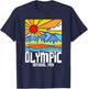 Olympic National Park Artistic Nature & Mountains Vintage T-Shirt - T-Shirt | Navy