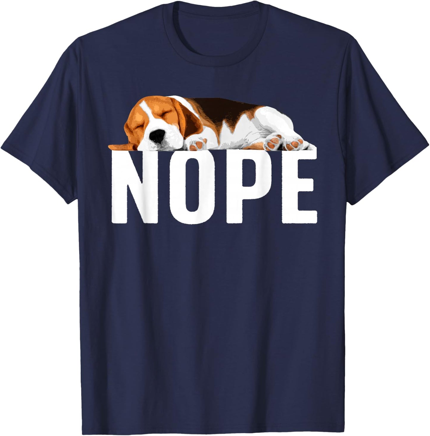 Funny Beagle Art Women Nope Beagle Dog Beagle Lover T-Shirt - T-Shirt | Navy