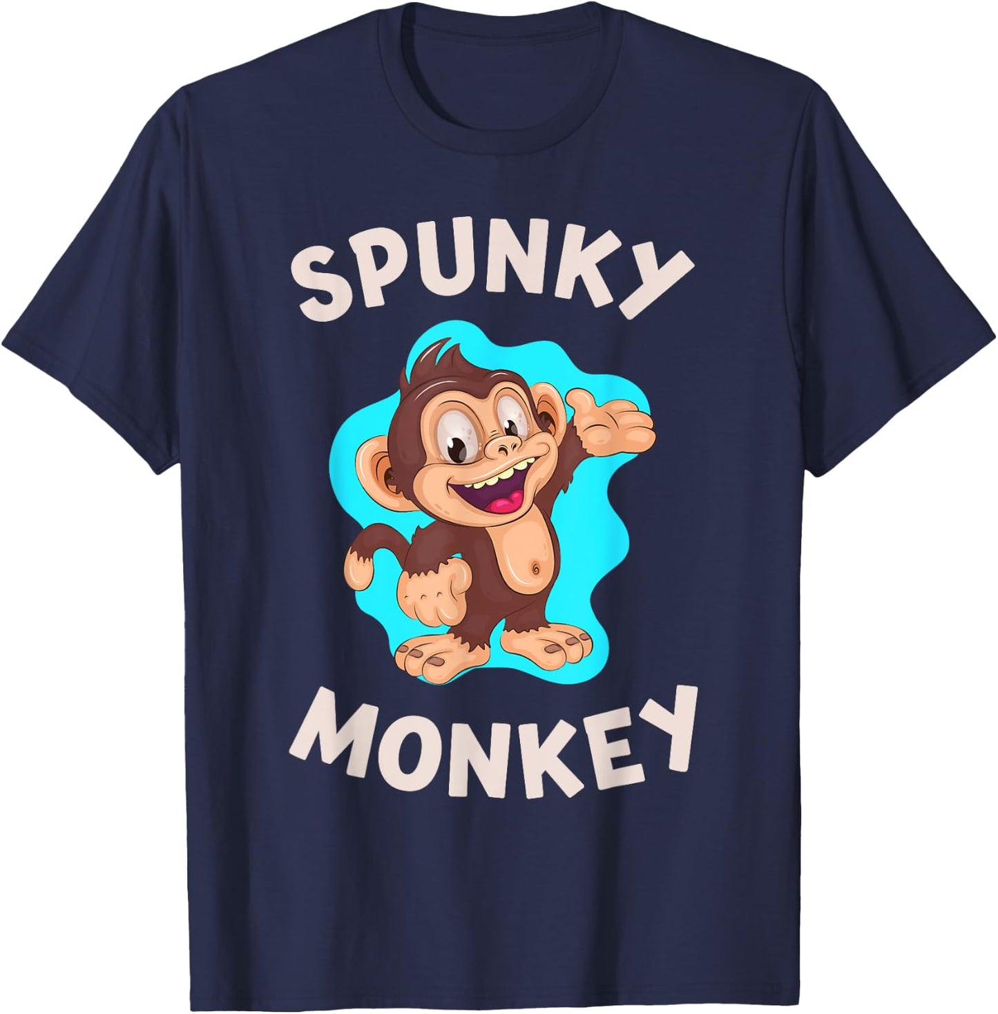 Spunky Monkey Cute Little Children's T-Shirt - T-Shirt | Navy