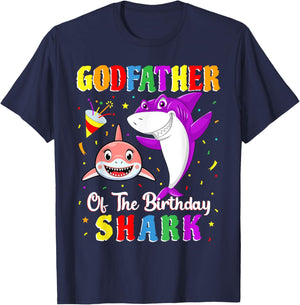 Godfather Of The Shark Birthday Family Birthday Goddaughter T-Shirt - T-Shirt | Navy