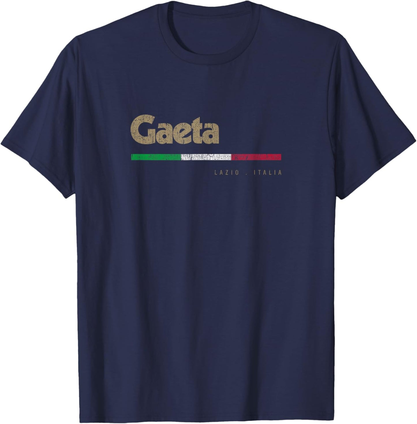 Gaeta Italian City Retro Italy Flag T-Shirt - T-Shirt | Navy
