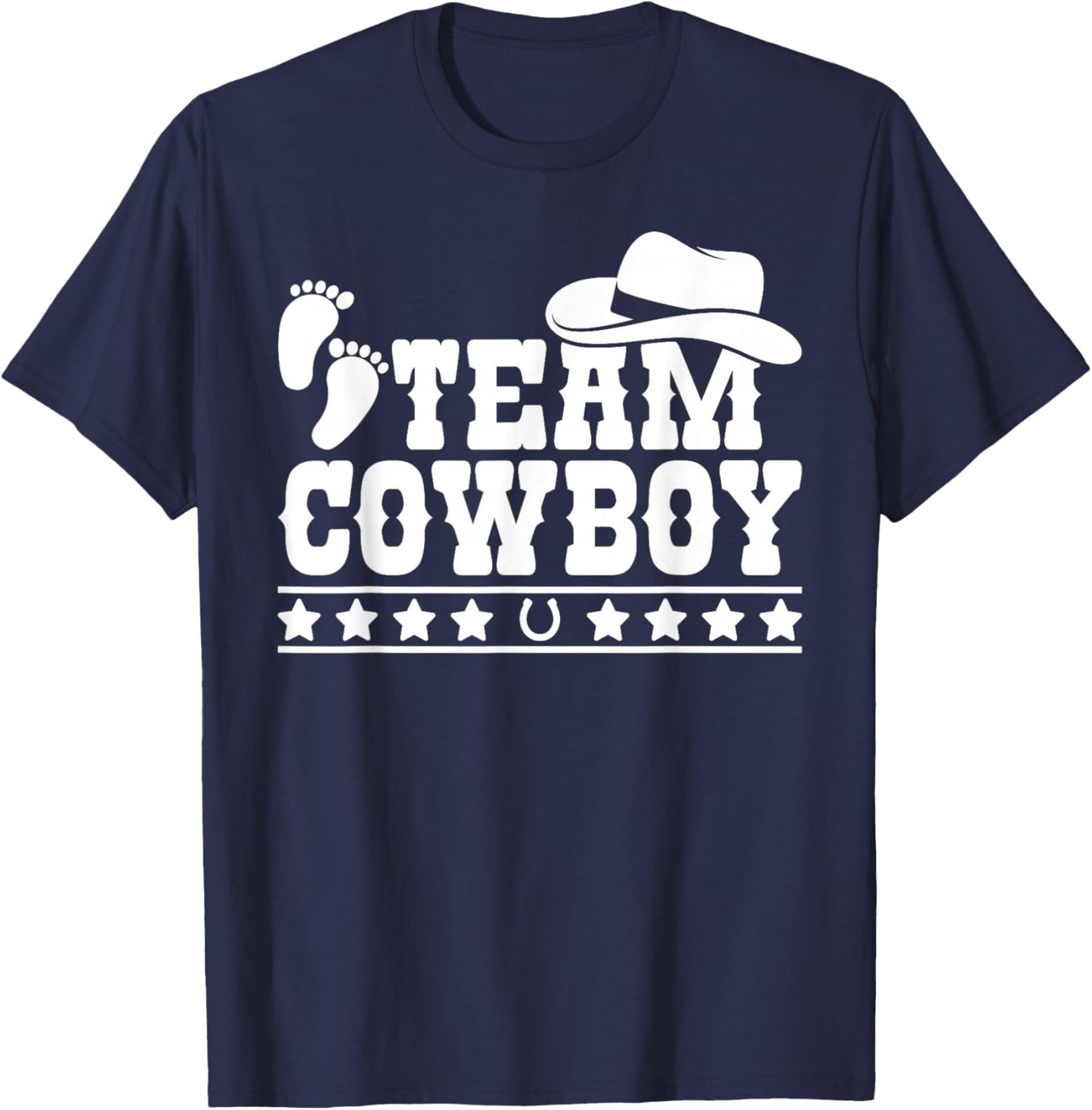 Team Cowboy Baby Gender Reveal Outfit Team Boy Gender Reveal T-Shirt - T-Shirt | Navy