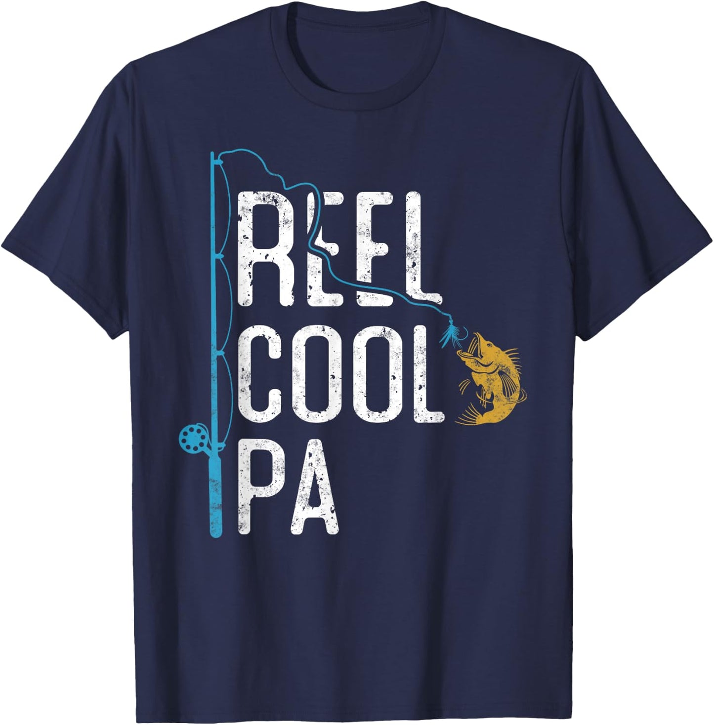 Fishing Reel cool Pa Father’s Day Gift Fisherman Pa T-Shirt - T-Shirt | Navy