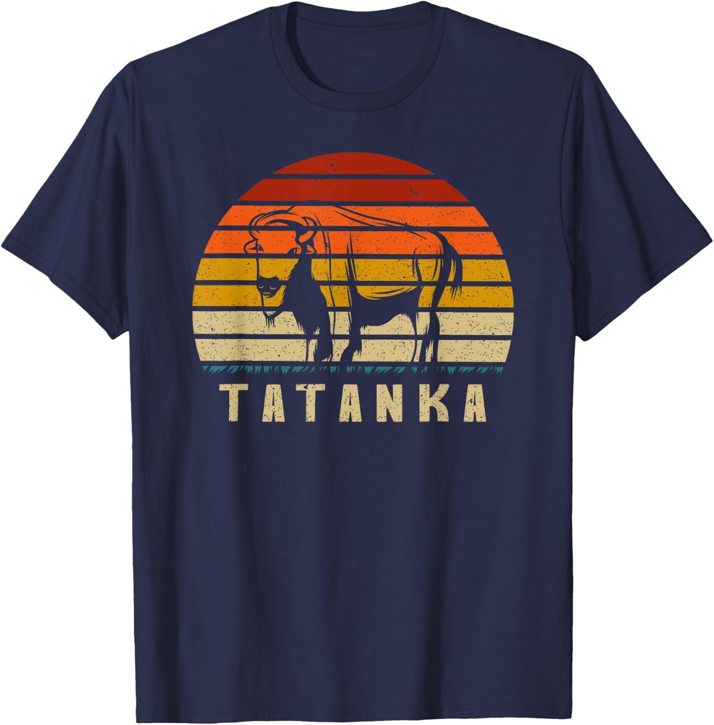 Retro Vintage American Buffalo Tatanka animal Gift T-Shirt - T-Shirt | Navy
