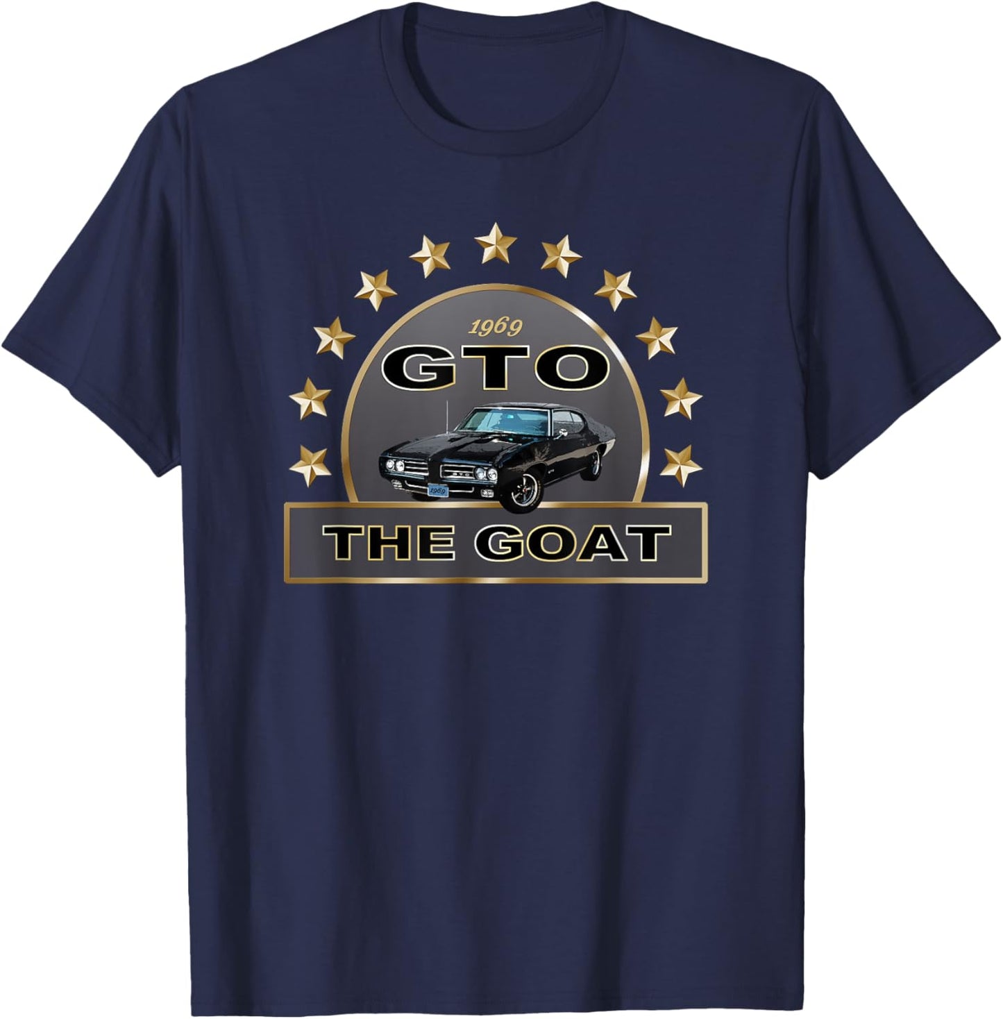 Classic 1966 Gto, Goat, Vintage American Muscle Car, Car Art T-Shirt - T-Shirt | Navy