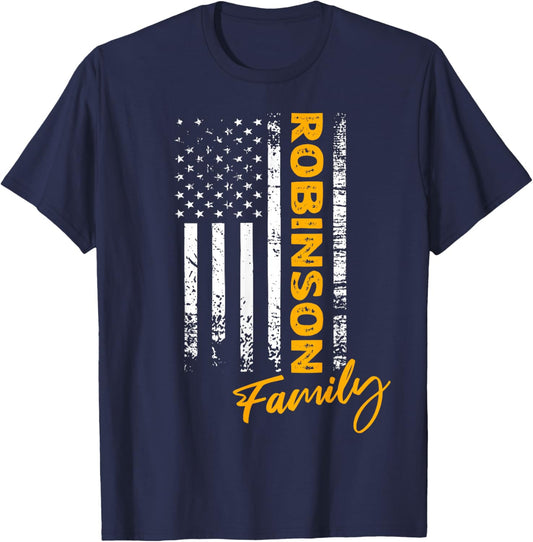 Robinson Surname American Robinson Last Name Robinson T-Shirt - T-Shirt | Navy