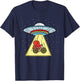 Octopus Riding Bike Ufo Abduction T-Shirt - T-Shirt | Navy