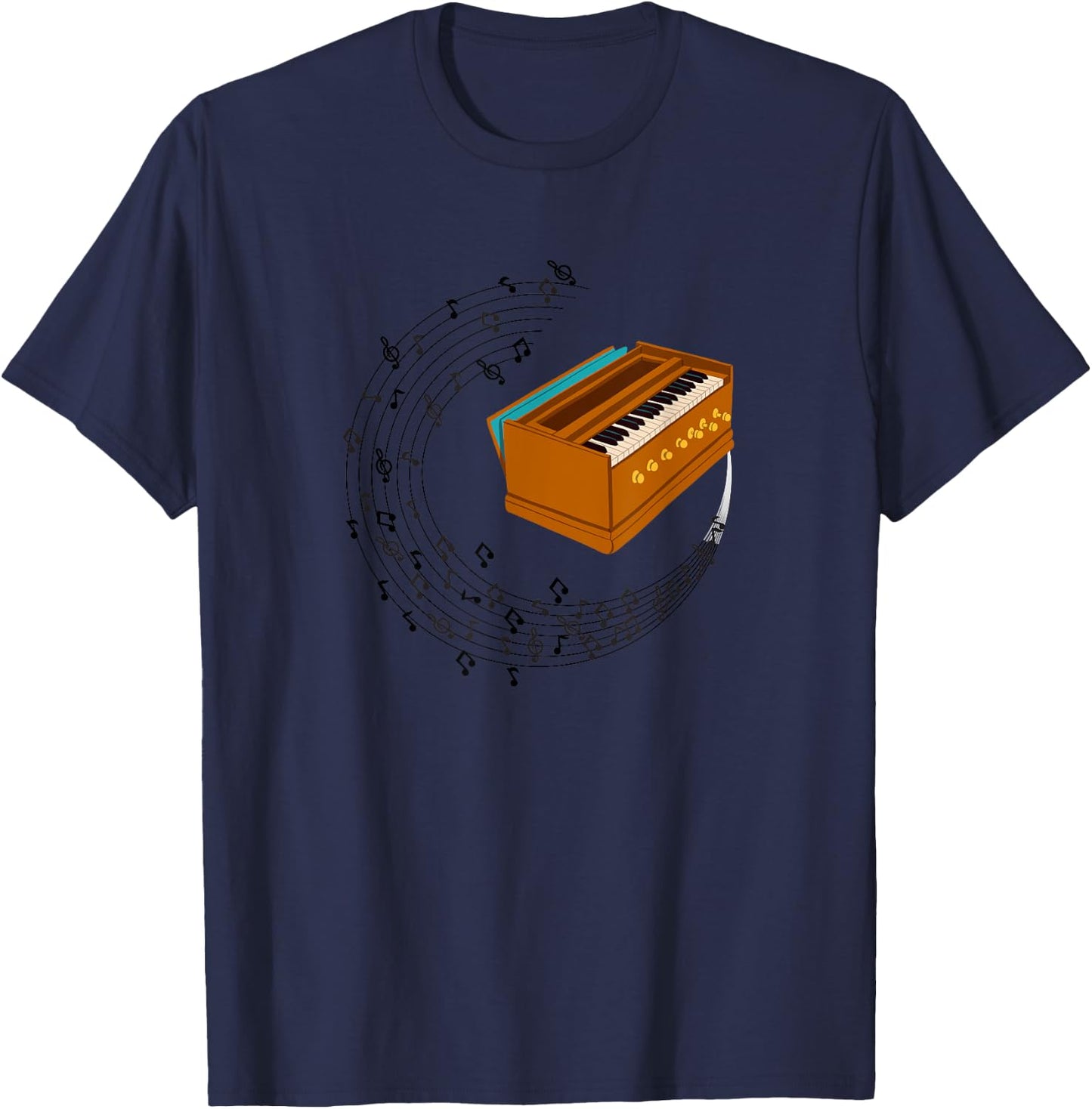Indian Harmonium Musical Instrument T-Shirt - T-Shirt | Navy