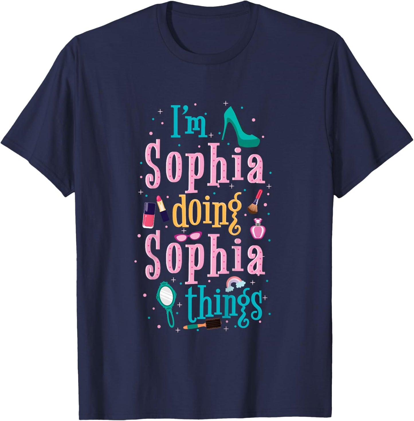 Cute shirt for kids or toddlers named Sophia T-Shirt - T-Shirt | Navy