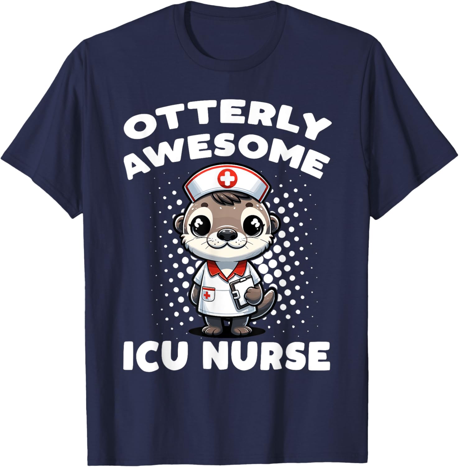 Icu Nurse Otterly Awesome Sea Otter T-Shirt - T-Shirt | Navy