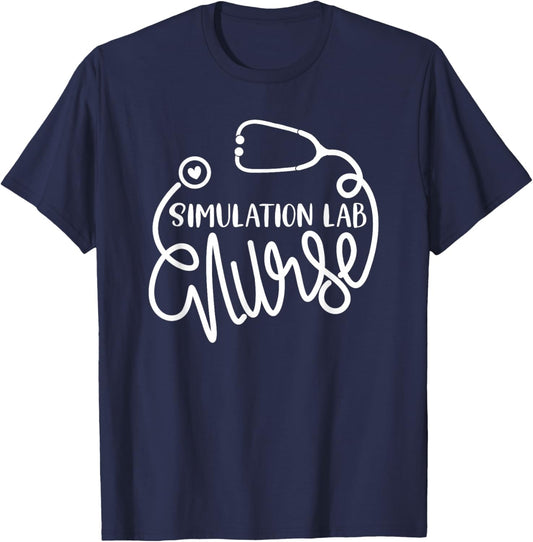 Simulation Lab Nurse Cute Simulation Nursing Department RN T-Shirt - T-Shirt | Navy