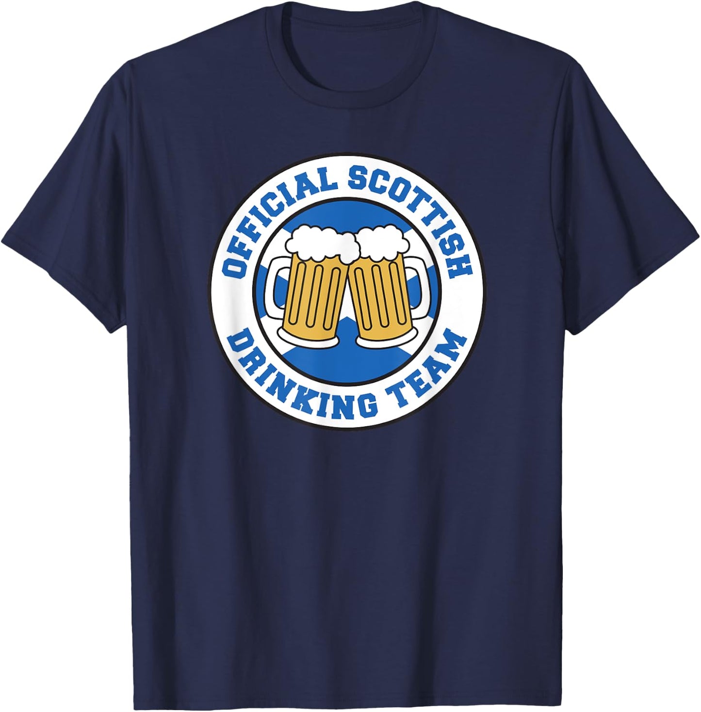 Official Scottish Drinking Team Flag of Scotland Beer Funny T-Shirt - T-Shirt | Navy