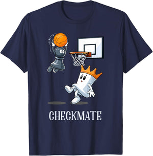 Checkmate Chess And Basketball Gift Chess Fun Gift T-Shirt - T-Shirt | Navy