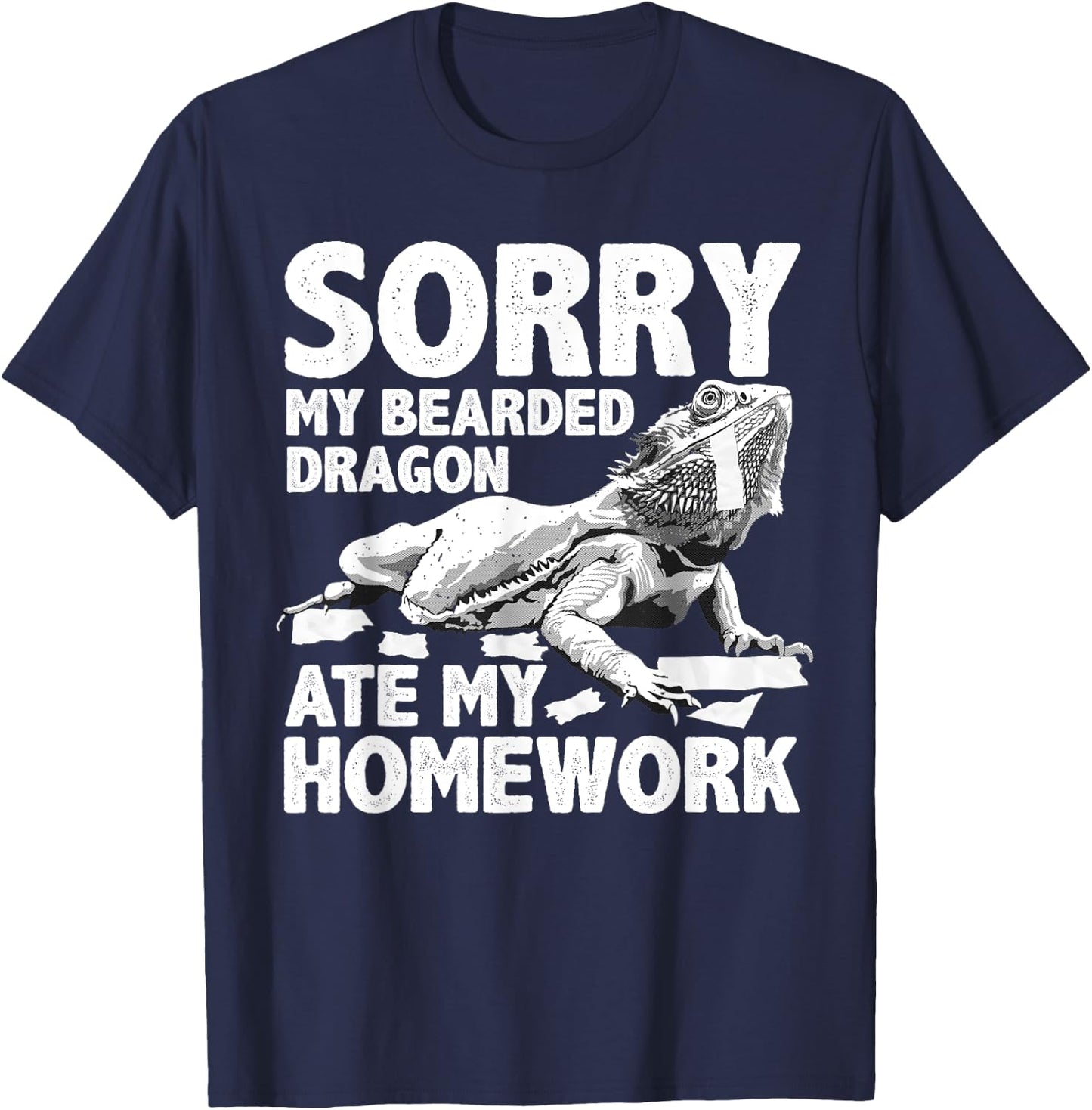 Cool Bearded Dragon Women Kids Pogona Lizard Lovers T-Shirt - T-Shirt | Navy