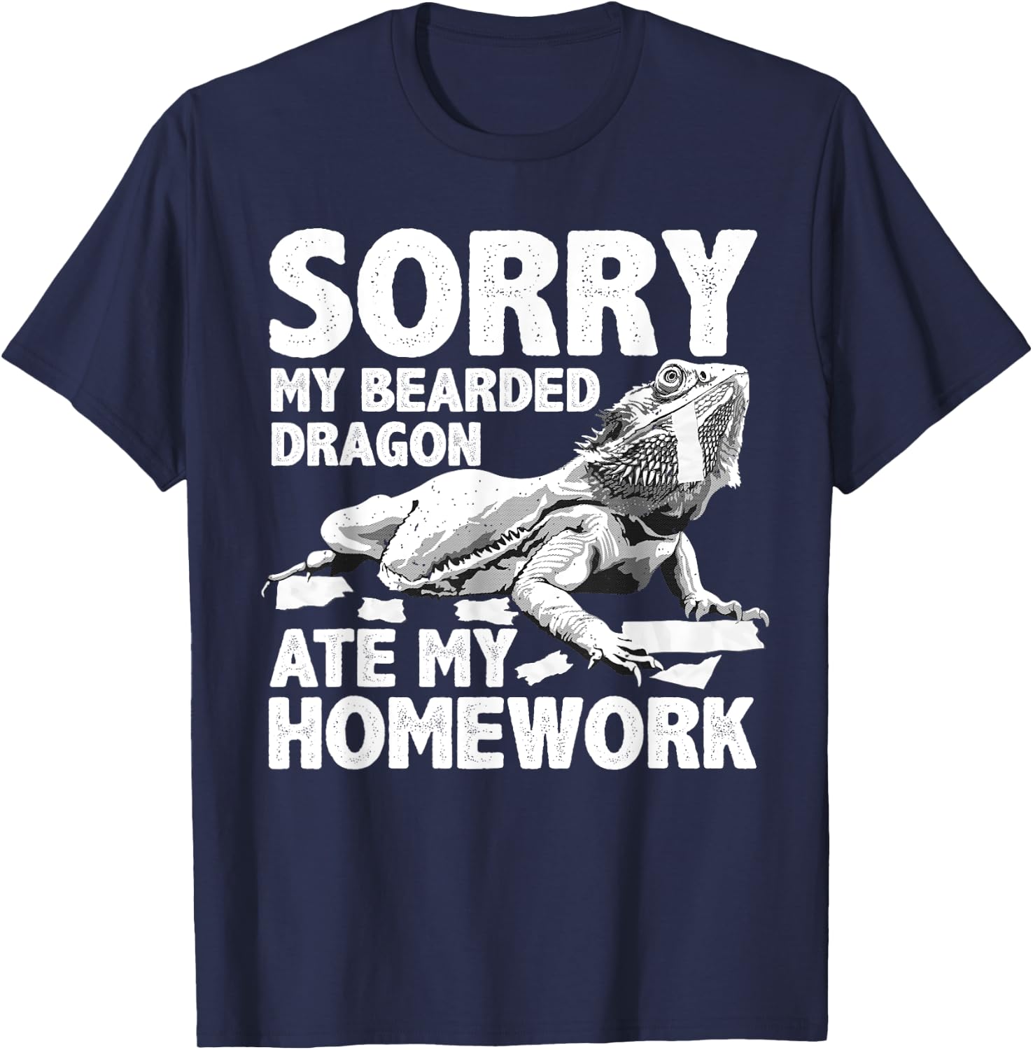 Cool Bearded Dragon Women Kids Pogona Lizard Lovers T-Shirt - T-Shirt | Navy