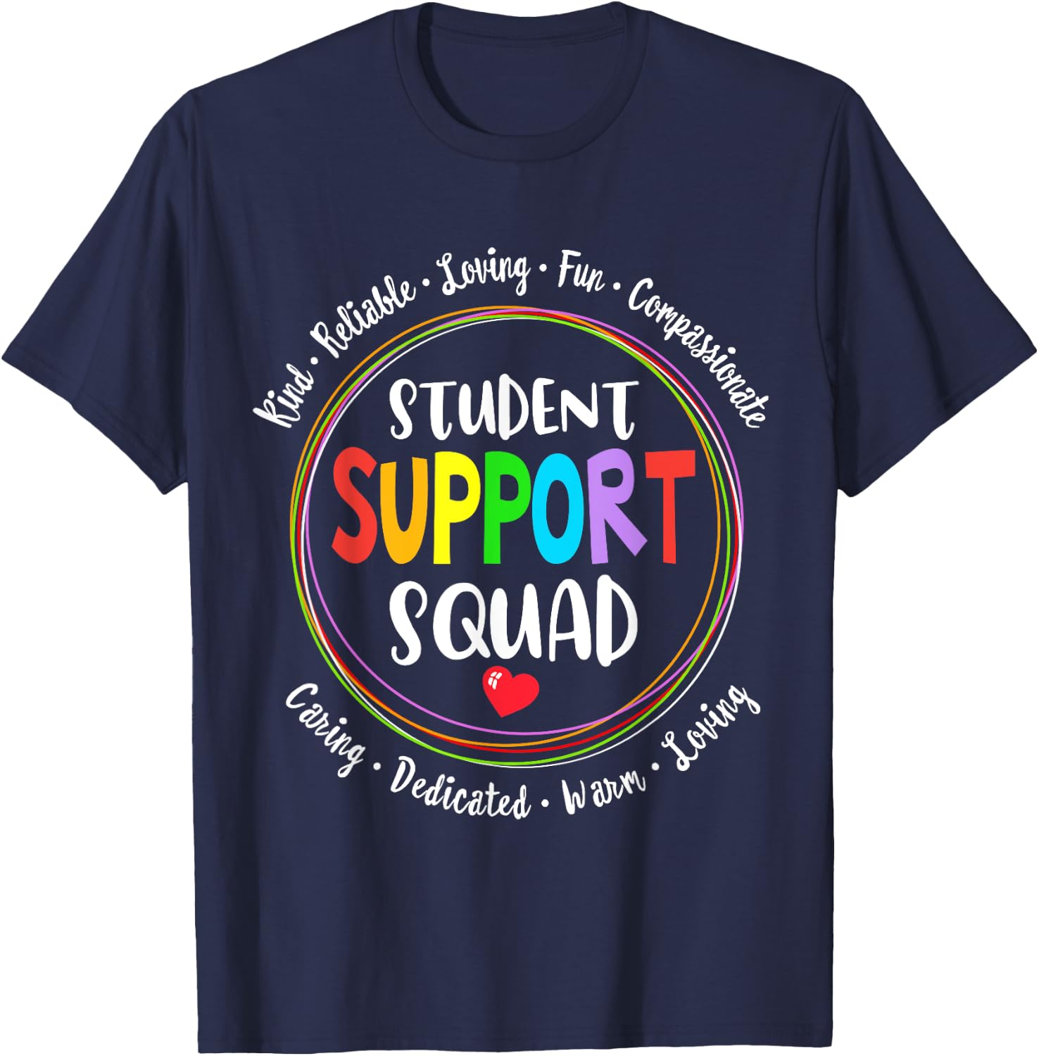 Student Support Squad School Counselor Student Services T-Shirt - T-Shirt | Navy