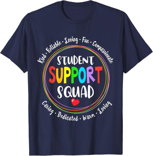 Student Support Squad School Counselor Student Services T-Shirt - T-Shirt | Navy