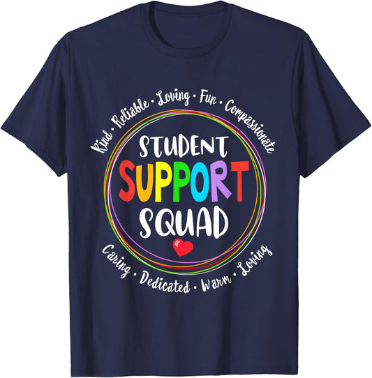 Student Support Squad School Counselor Student Services T-Shirt - T-Shirt | Navy