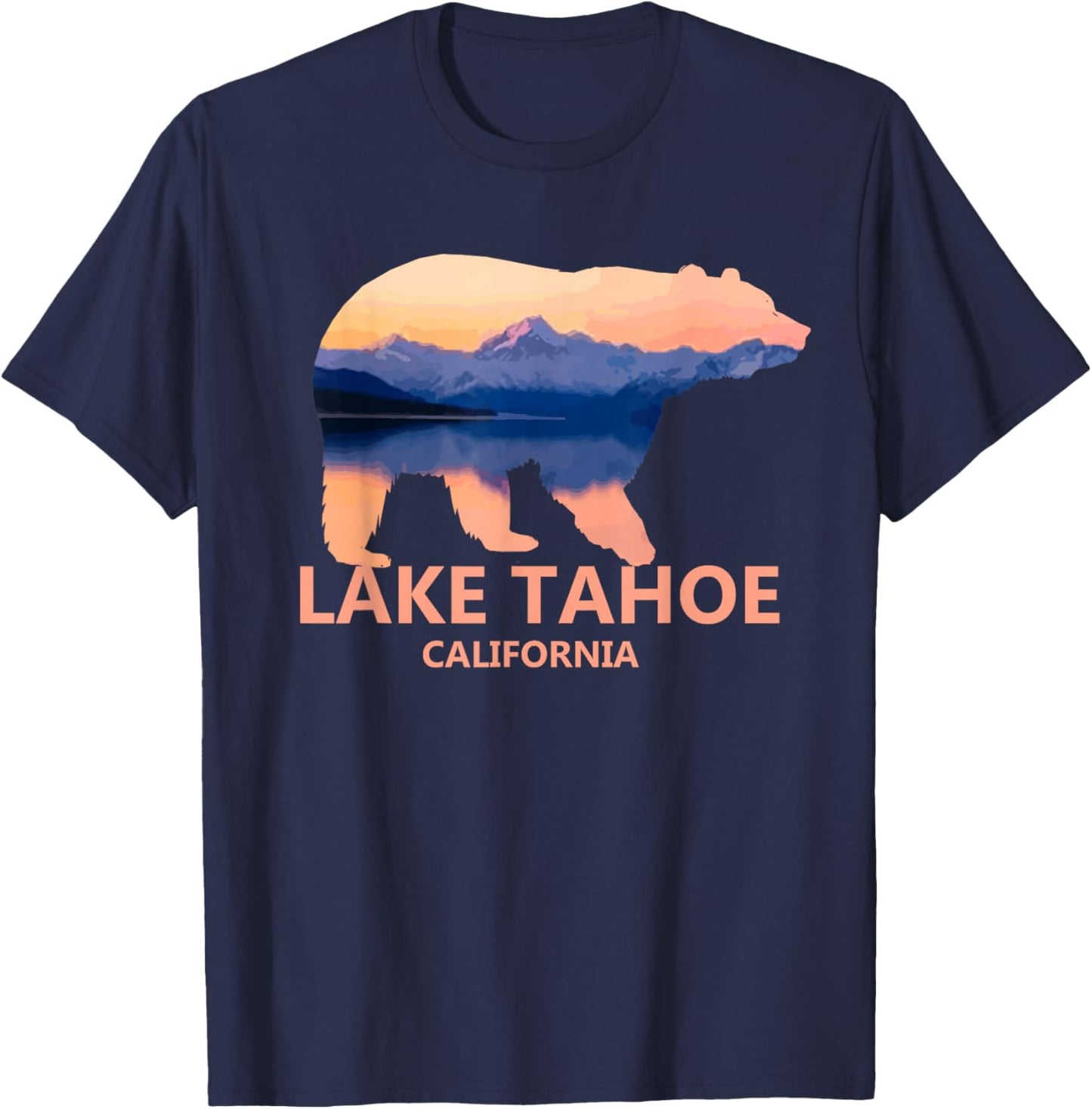 Lake Tahoe California Grizzly Bear Souvenir Gift T-Shirt - T-Shirt | Navy