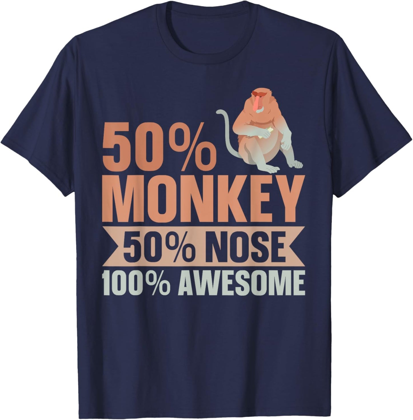 Long Nosed Monkey Design for a Proboscis Monkey Expert T-Shirt - T-Shirt | Navy