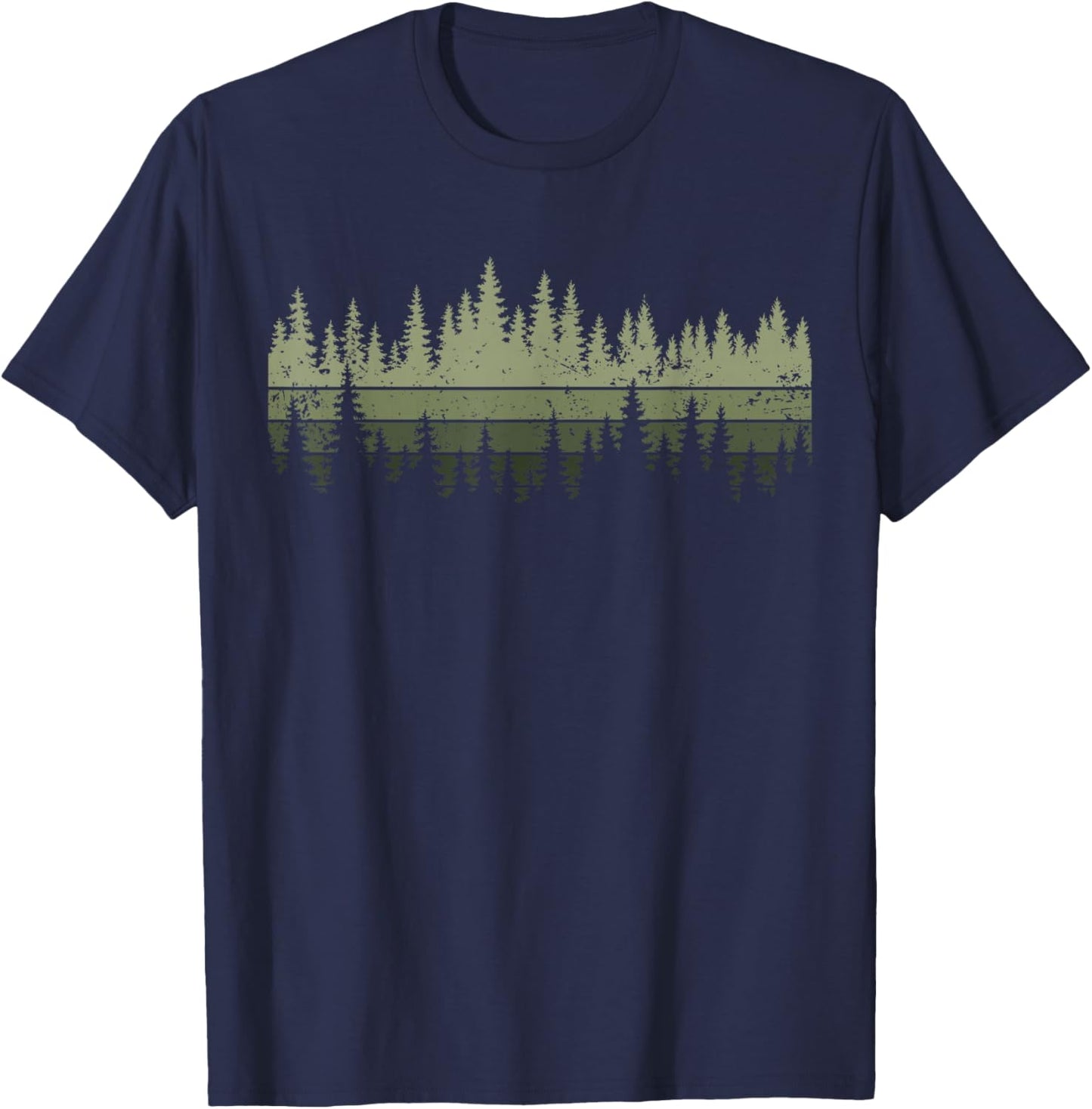 Outdoors Nature Forest Retro T-Shirt - T-Shirt | Navy