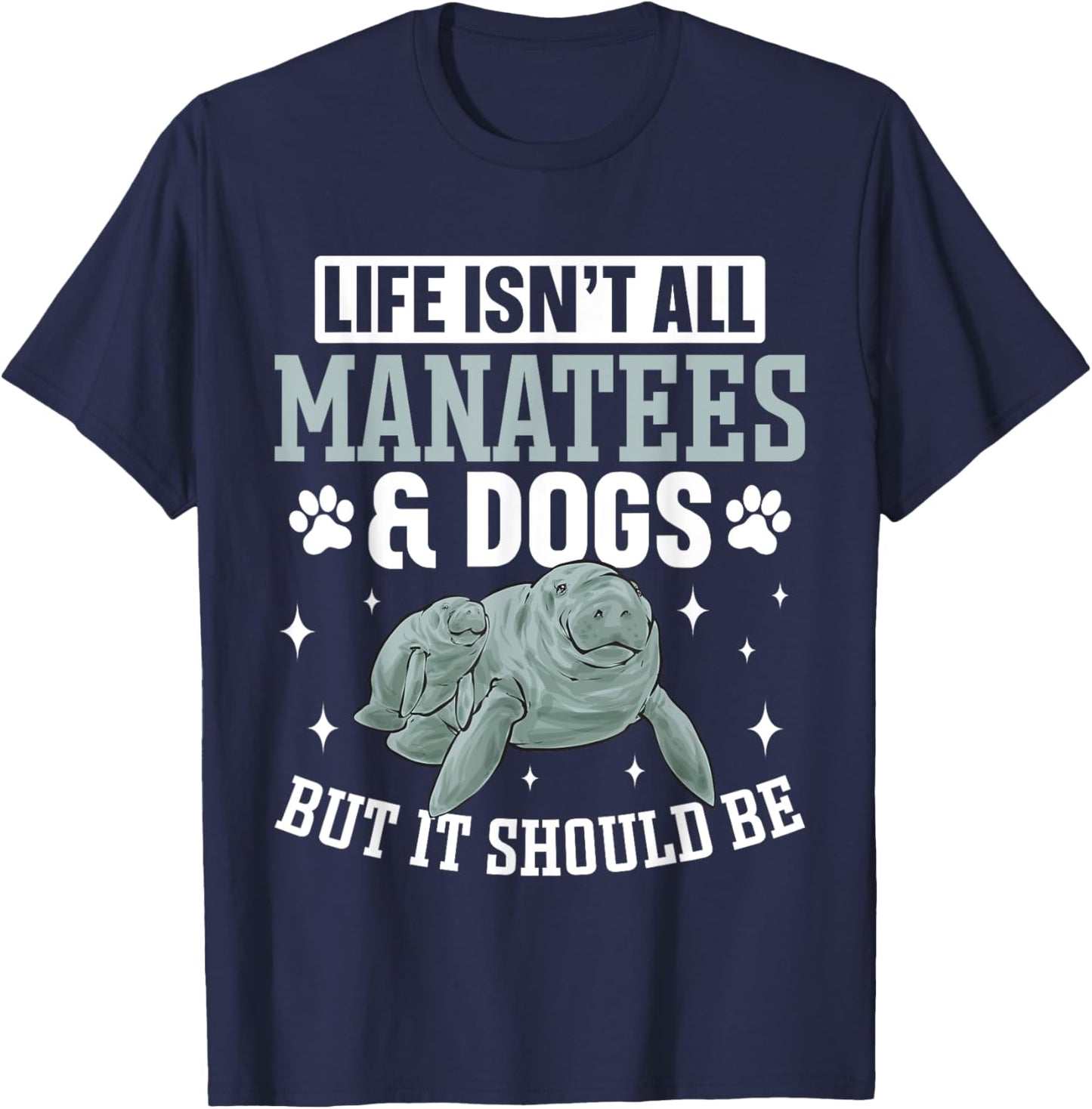 Manatee Sea Animal Dogs Manatee T-Shirt - T-Shirt | Navy