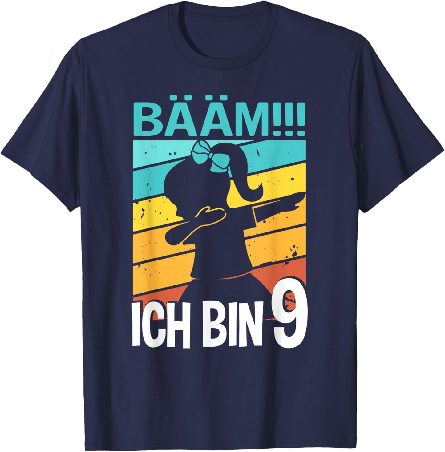 Mädchen Tanzen Bääm Ich bin 9 Jahre Dab Geburtstag T-Shirt - T-Shirt | Navy