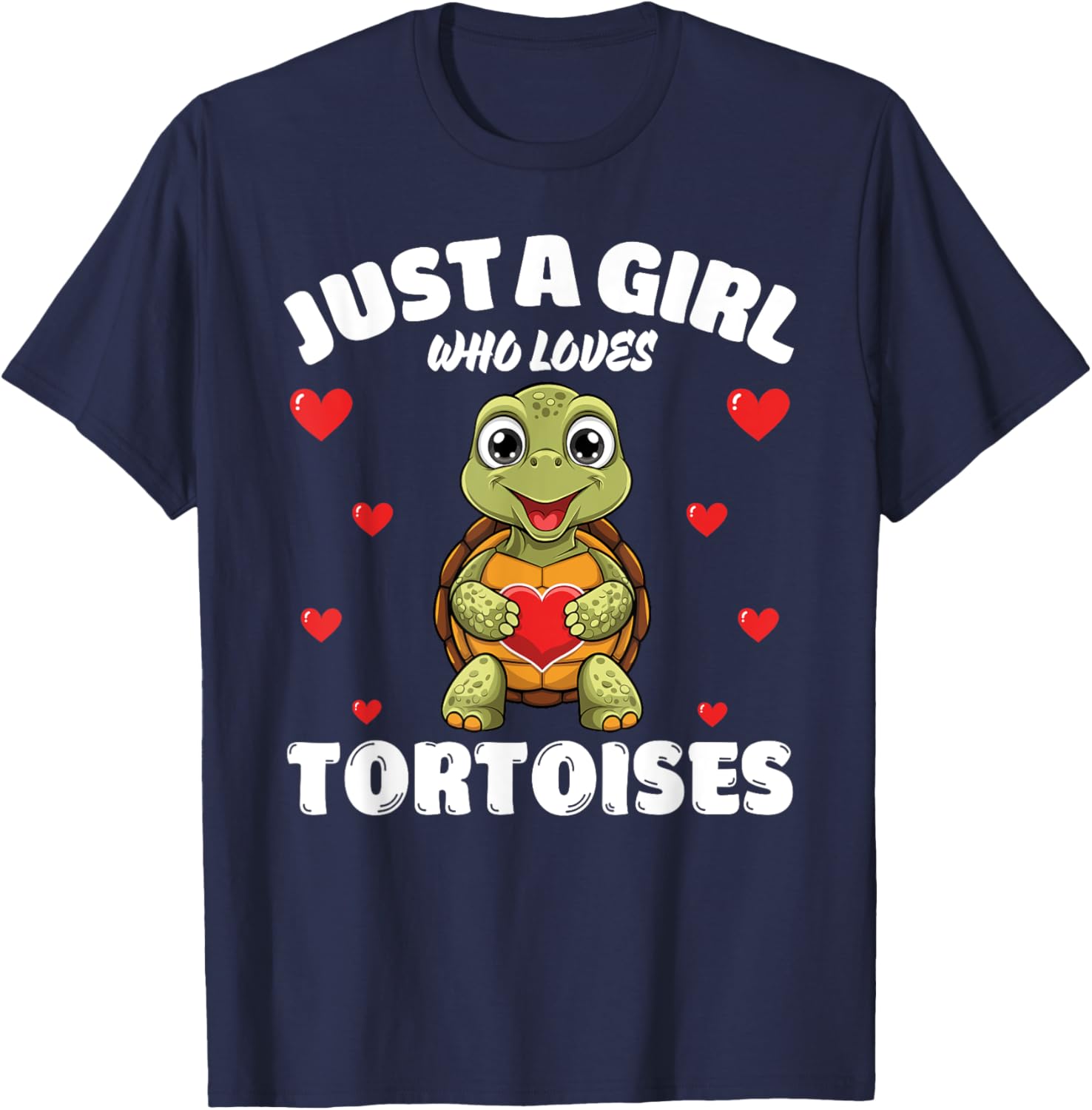 Just A Girl Who Loves Tortoises, Cute Tortoise Lovers T-Shirt - T-Shirt | Navy