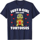 Just A Girl Who Loves Tortoises, Cute Tortoise Lovers T-Shirt - T-Shirt | Navy