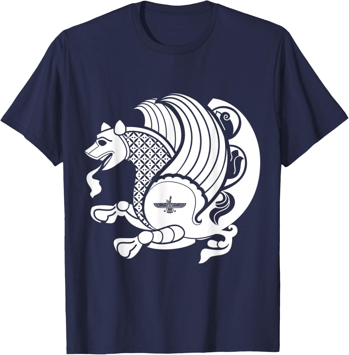 Persian Healing Simurgh Farvahar of Achaemenids & Sassanids T-Shirt - T-Shirt | Navy