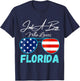 Florida Just A Boy Who Loves Florida Sunglasses USA Flag T-Shirt - T-Shirt | Navy
