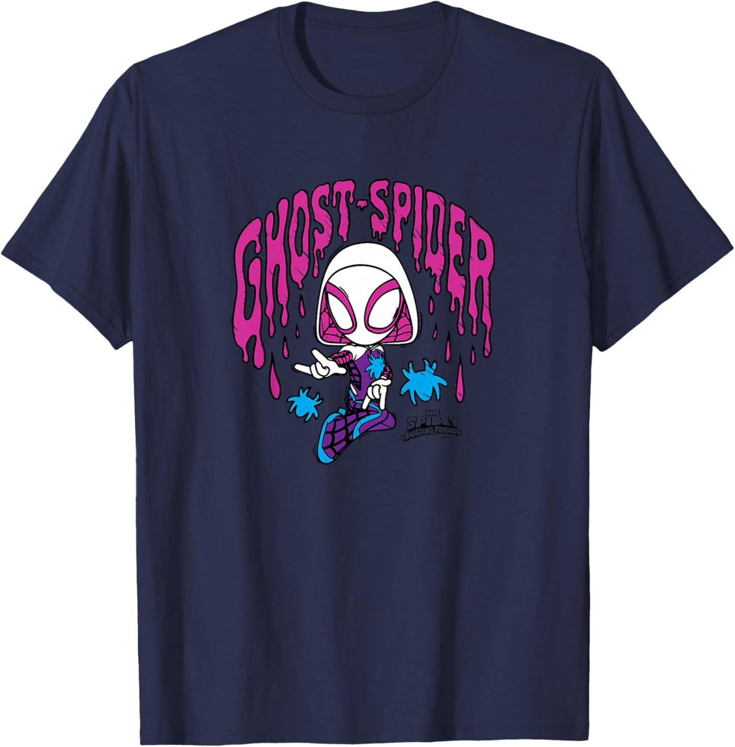 Kids Spidey and His Amazing Friends - Ghost Spider Scribble T-Shirt - T-Shirt | Navy