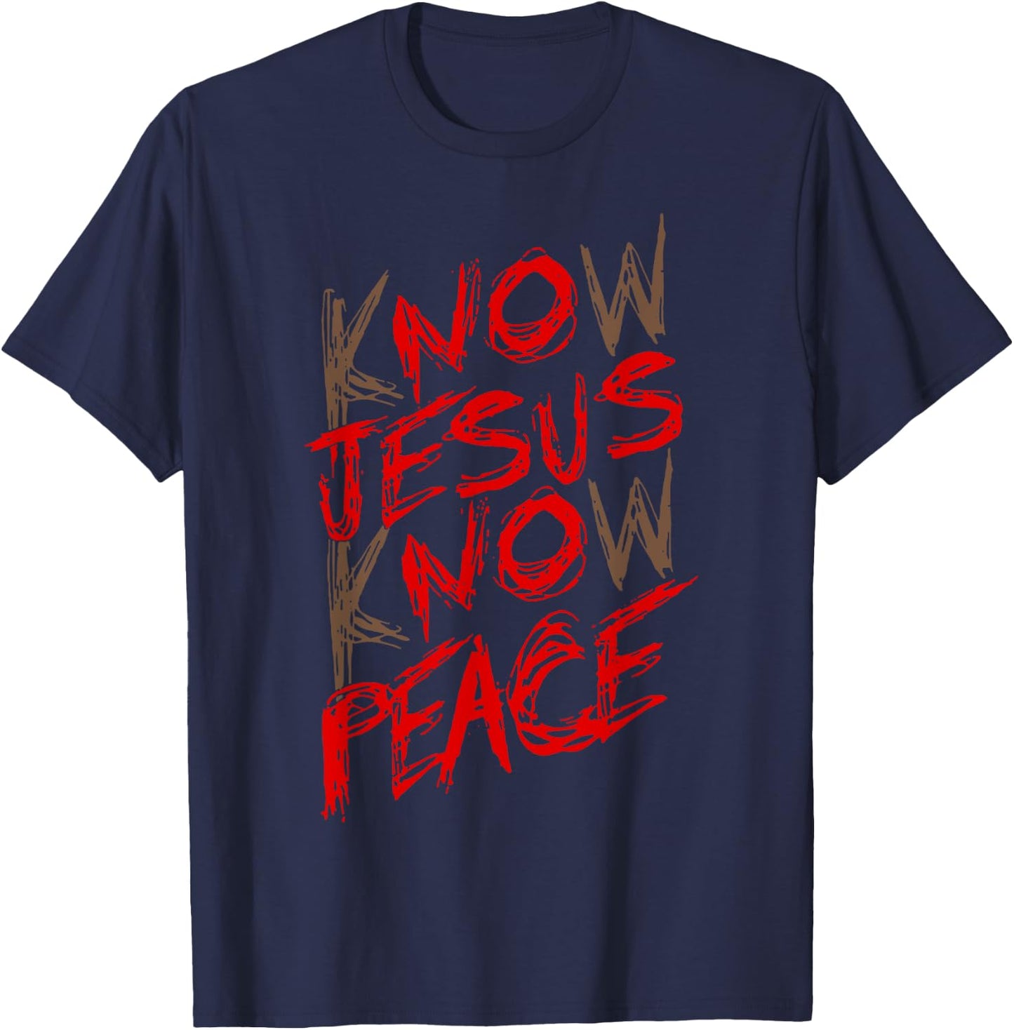 Know Jesus Know Peace T-Shirt - T-Shirt | Navy